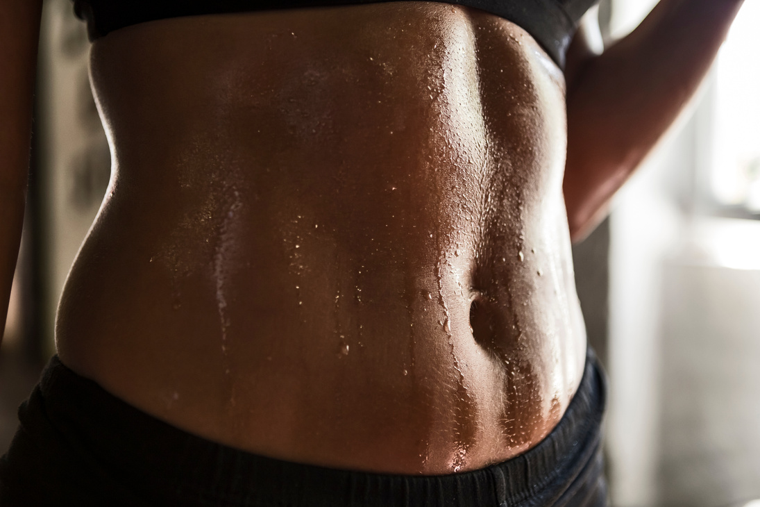 Fitness sweaty body workout